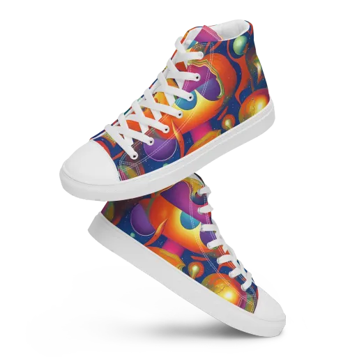 Dreams of Dimension on a Women's High Top Canvas Shoes