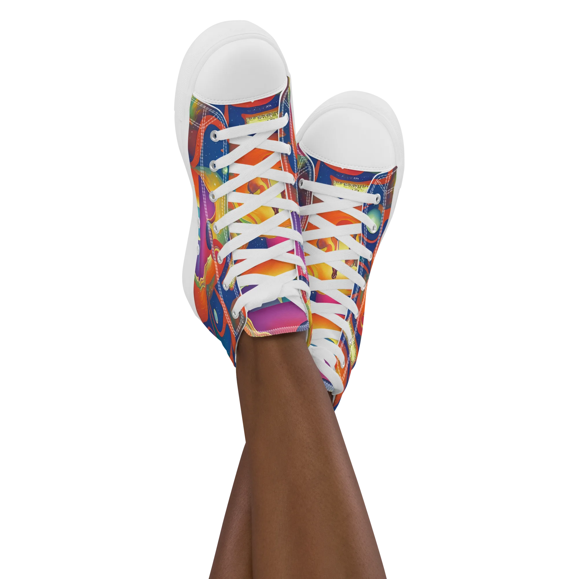Dreams of Dimension on Women's High Top Canvas Shoes — Front