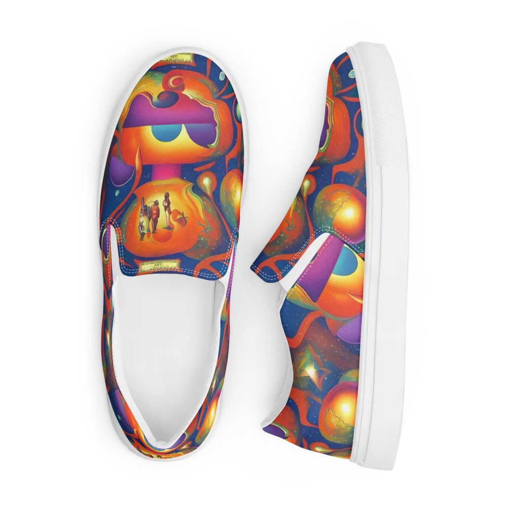 Dreams of Dimension on Men's Slip-On Canvas Shoes — Front