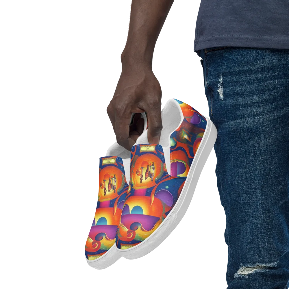 Dreams of Dimension on Men's Slip-On Canvas Shoes — Left Front