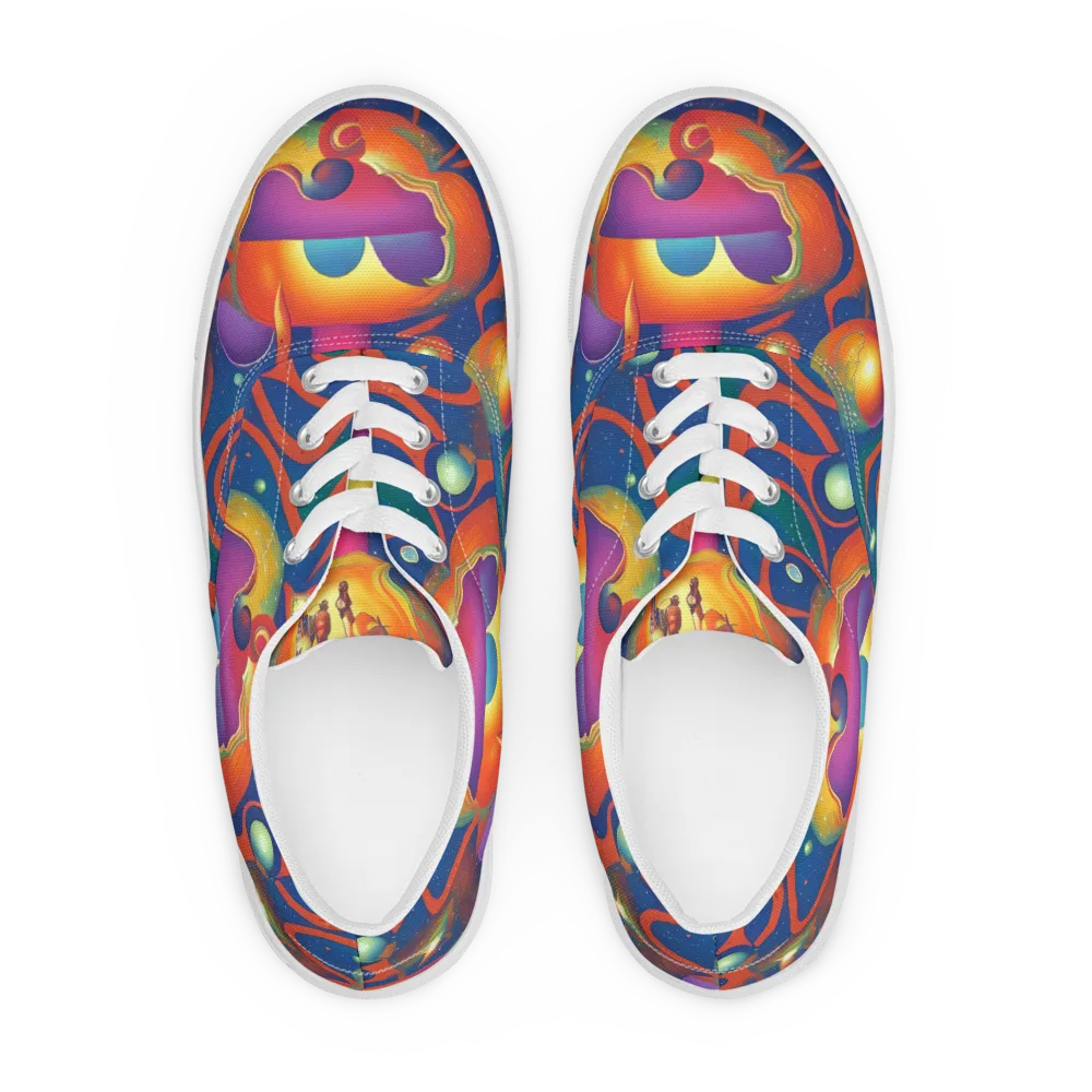 Dreams of Dimension on Men's Lace-Up Canvas Shoes — Front