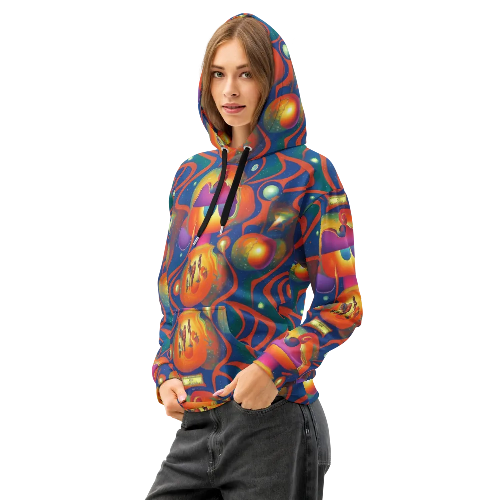Dreams of Dimension on Cotton Hoodie — Left Front