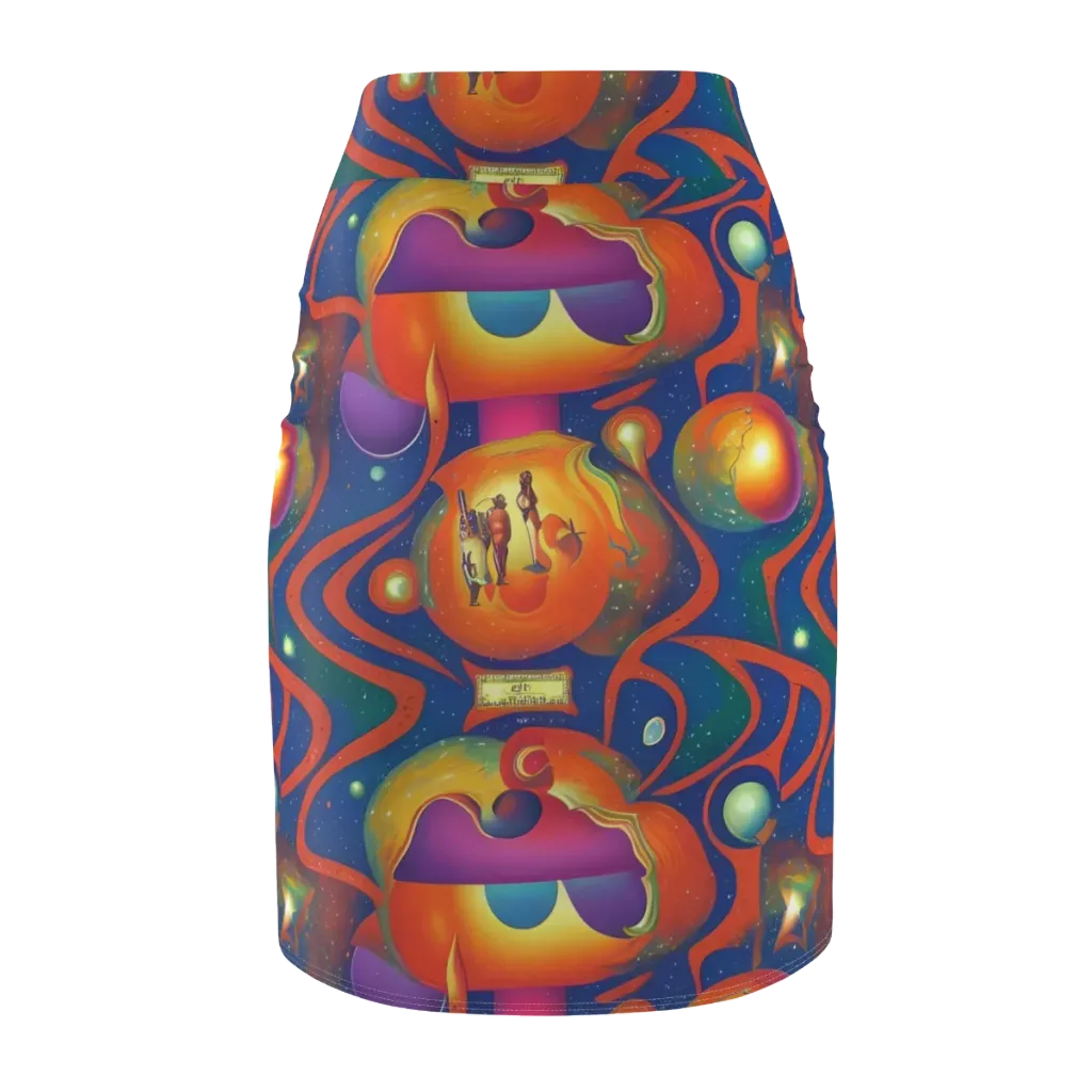 Dreams of Dimension on Pencil Skirt — Back