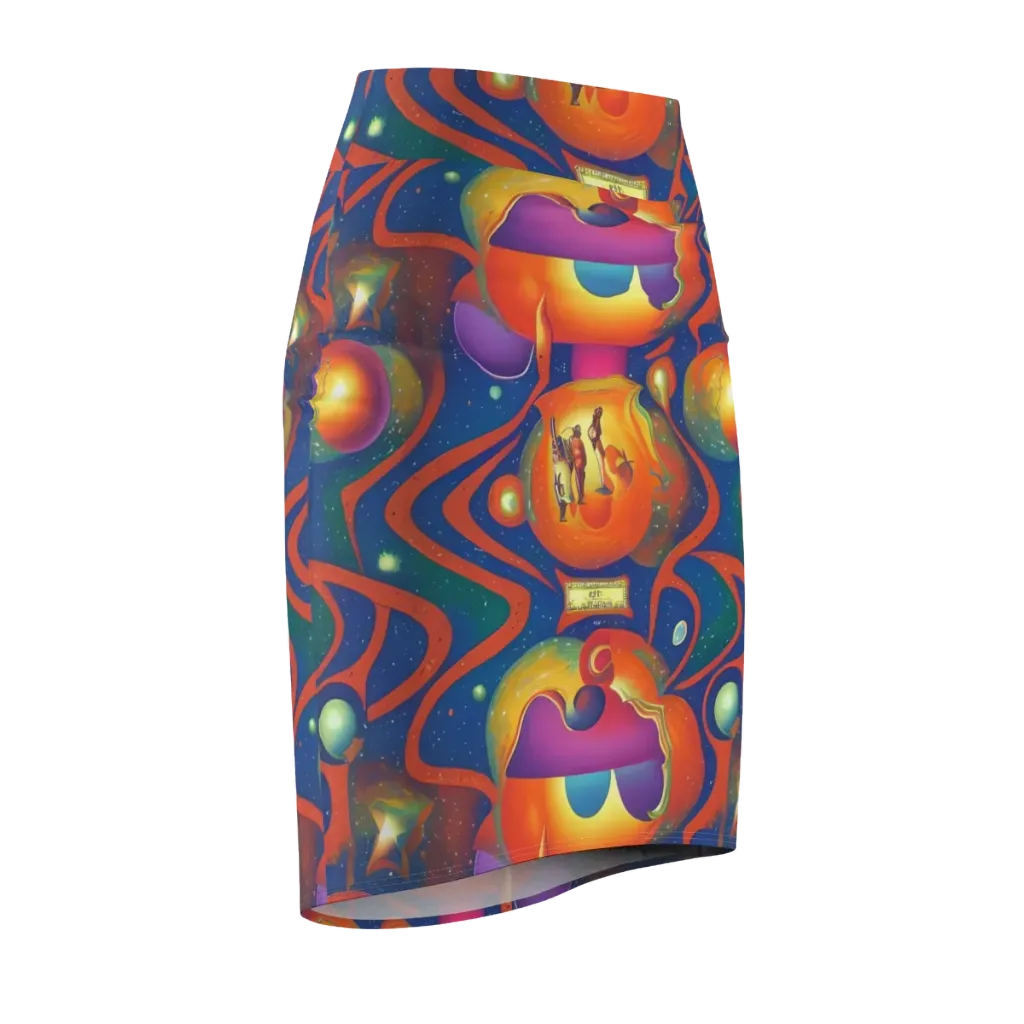 Dreams of Dimension on Pencil Skirt — Front Side