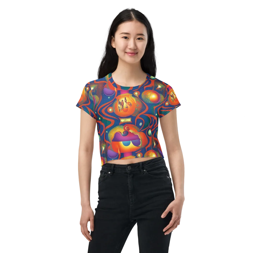 Dreams of Dimension on Crop Tee — Front