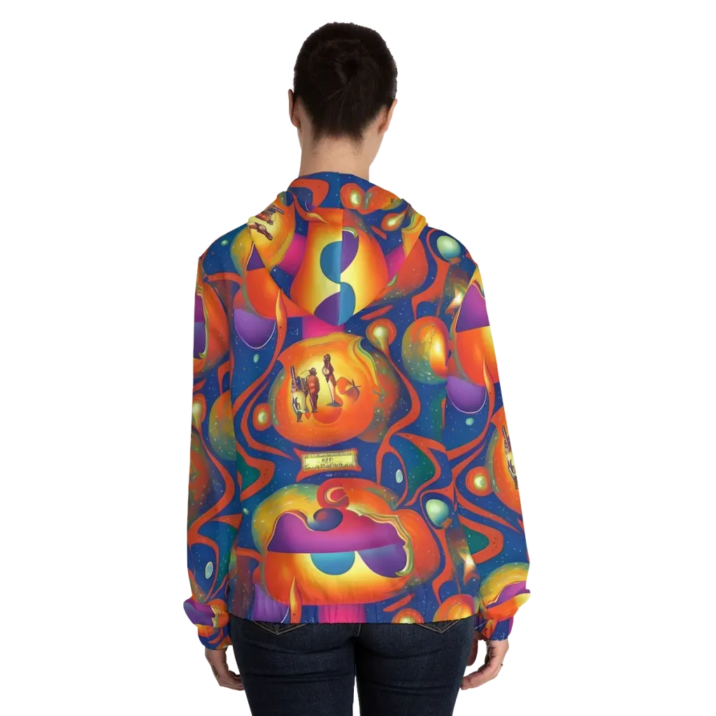 Dreams of Dimension on Women's Full-Zip Hoodie — Back On Person