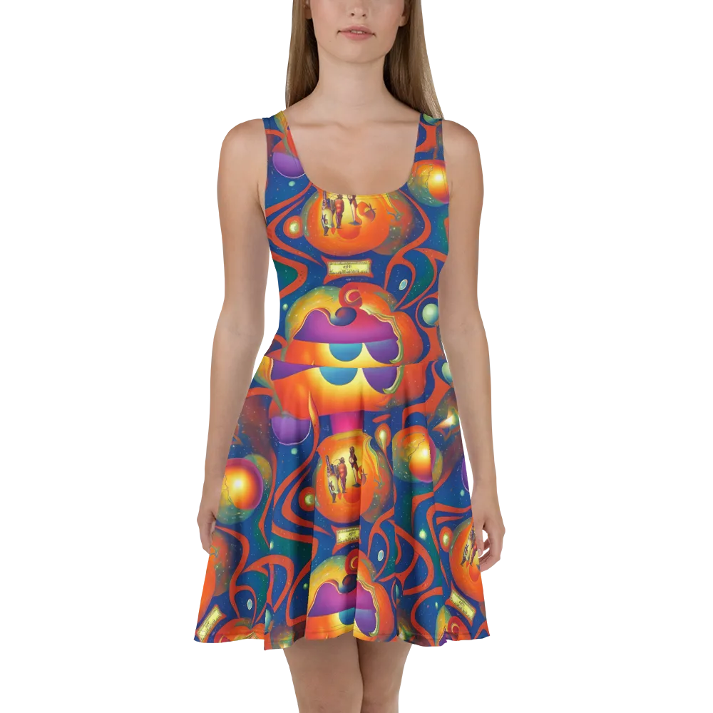 Dreams of Dimension on Skater Dress — Front
