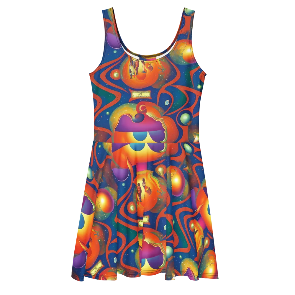 Dreams of Dimension on Skater Dress — Front