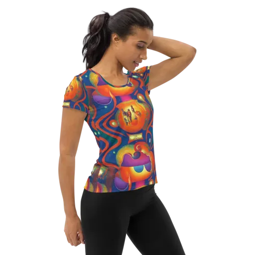 Dreams of Dimension on a Women's Athletic T-Shirt
