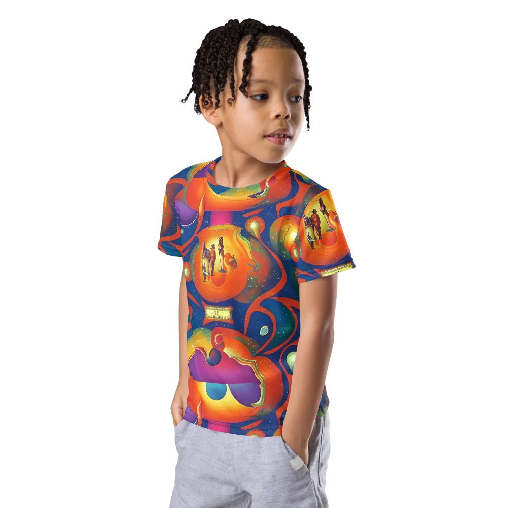 Dreams of Dimension on Kids Crew Neck T-Shirt — Left Front
