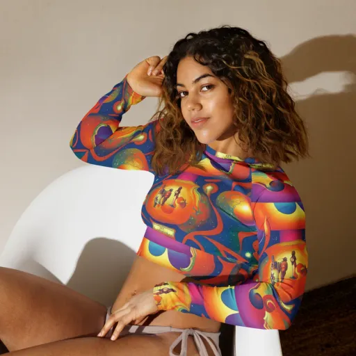 Dreams of Dimension on a Long Sleeve Crop Top