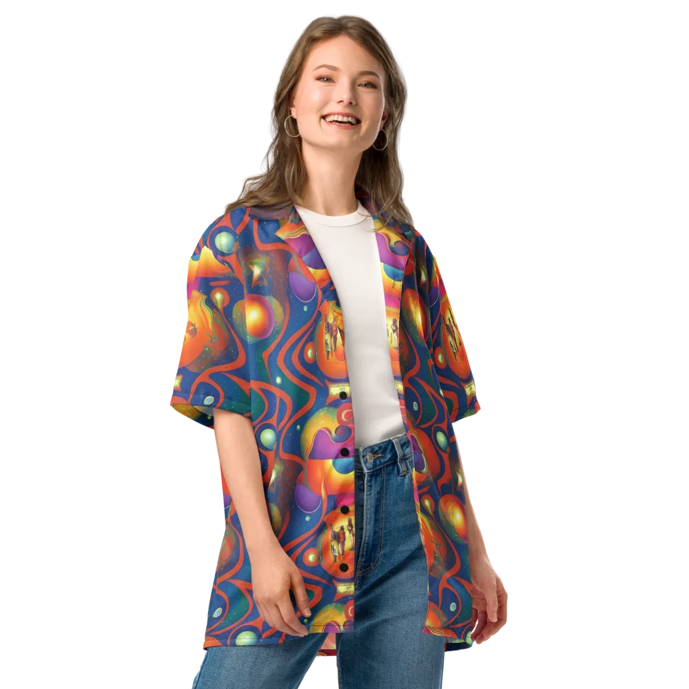 Dreams of Dimension on Button Shirt — Front