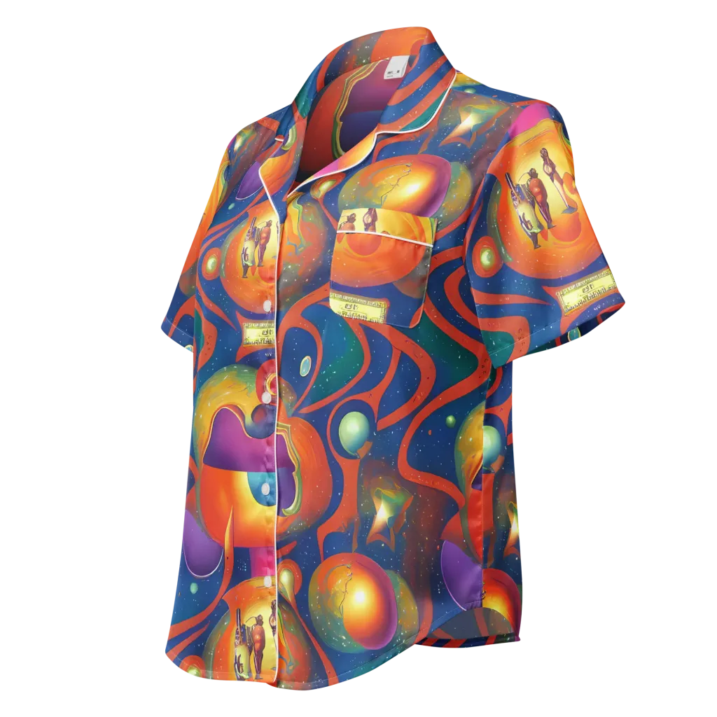 Dreams of Dimension on Women's Short Sleeve Pajama Top — Left Front