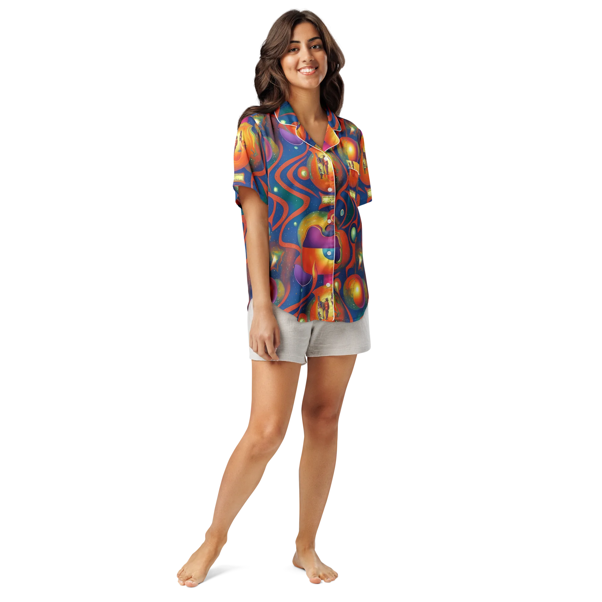 Dreams of Dimension on Women's Short Sleeve Pajama Top — Front