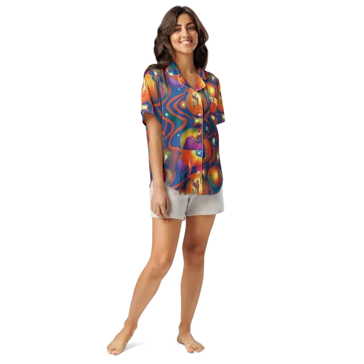 Dreams of Dimension on a Women's Short Sleeve Pajama Top