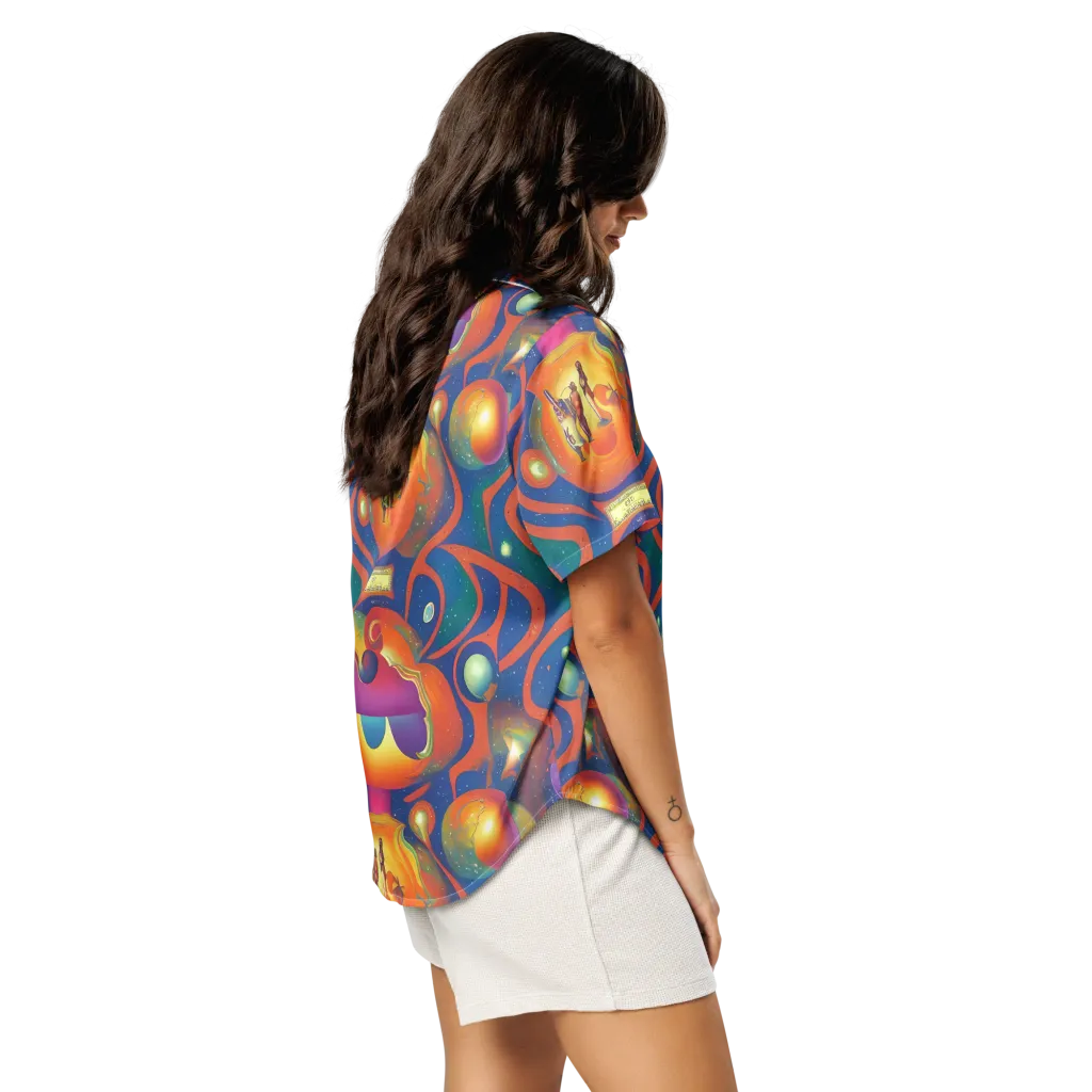 Dreams of Dimension on Women's Short Sleeve Pajama Top — Right Back