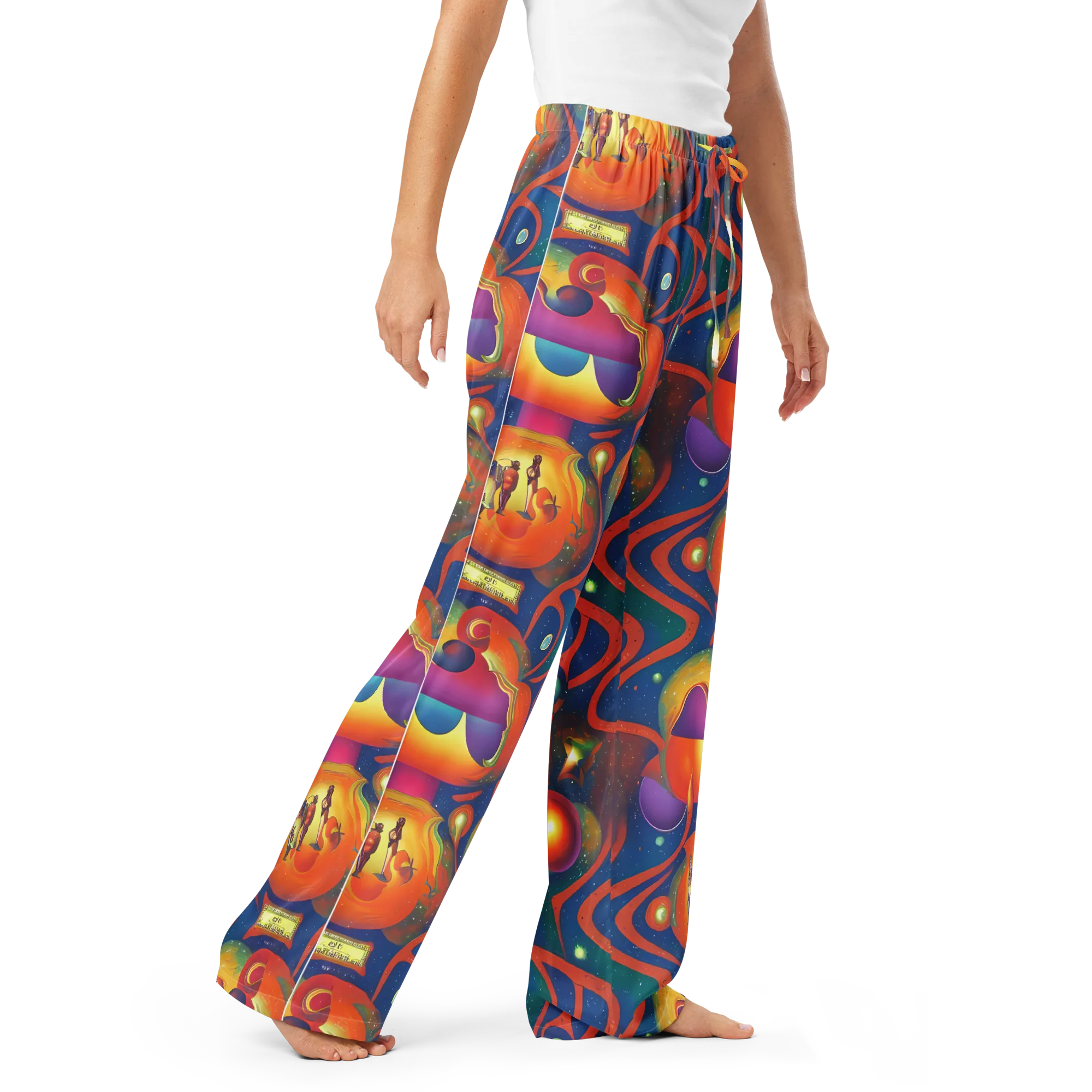 Dreams of Dimension on Women's Pajama Pants — Right Front