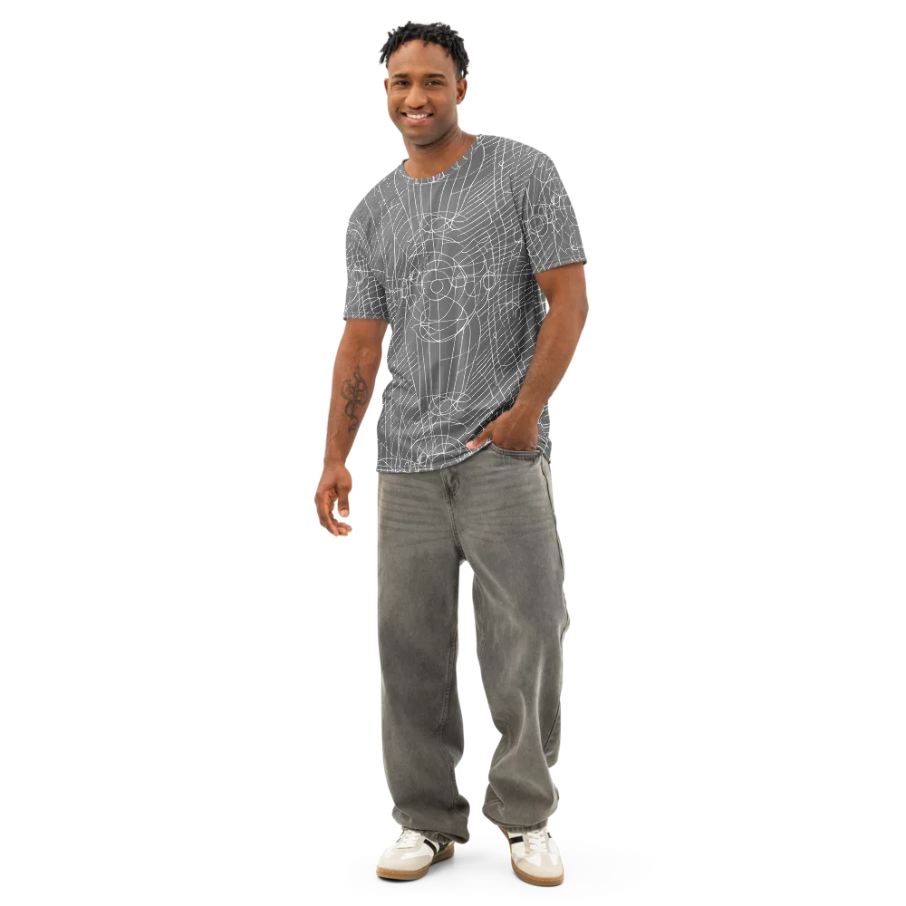 Cosmic Fabric on Men's Cotton Crew Neck T-Shirt — Front