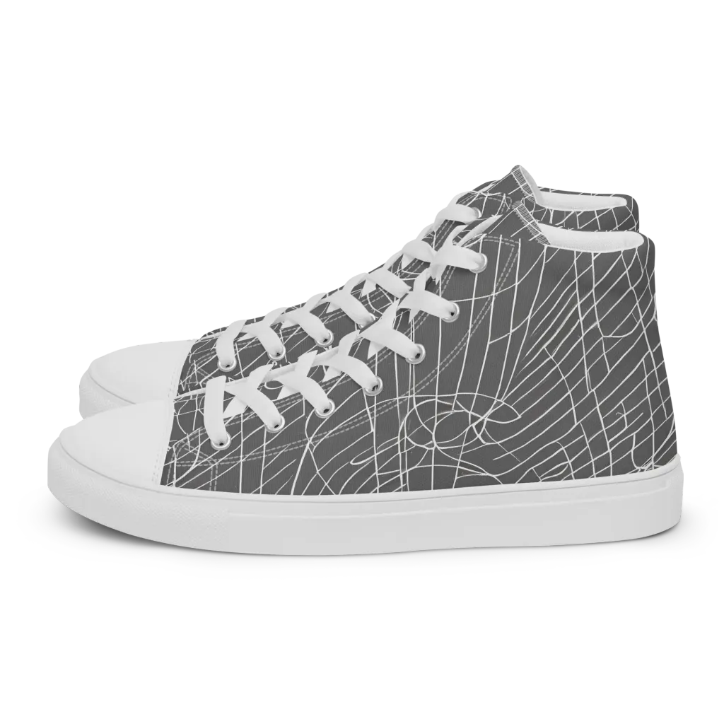 Cosmic Fabric on Men's High Top Canvas Shoes — Left