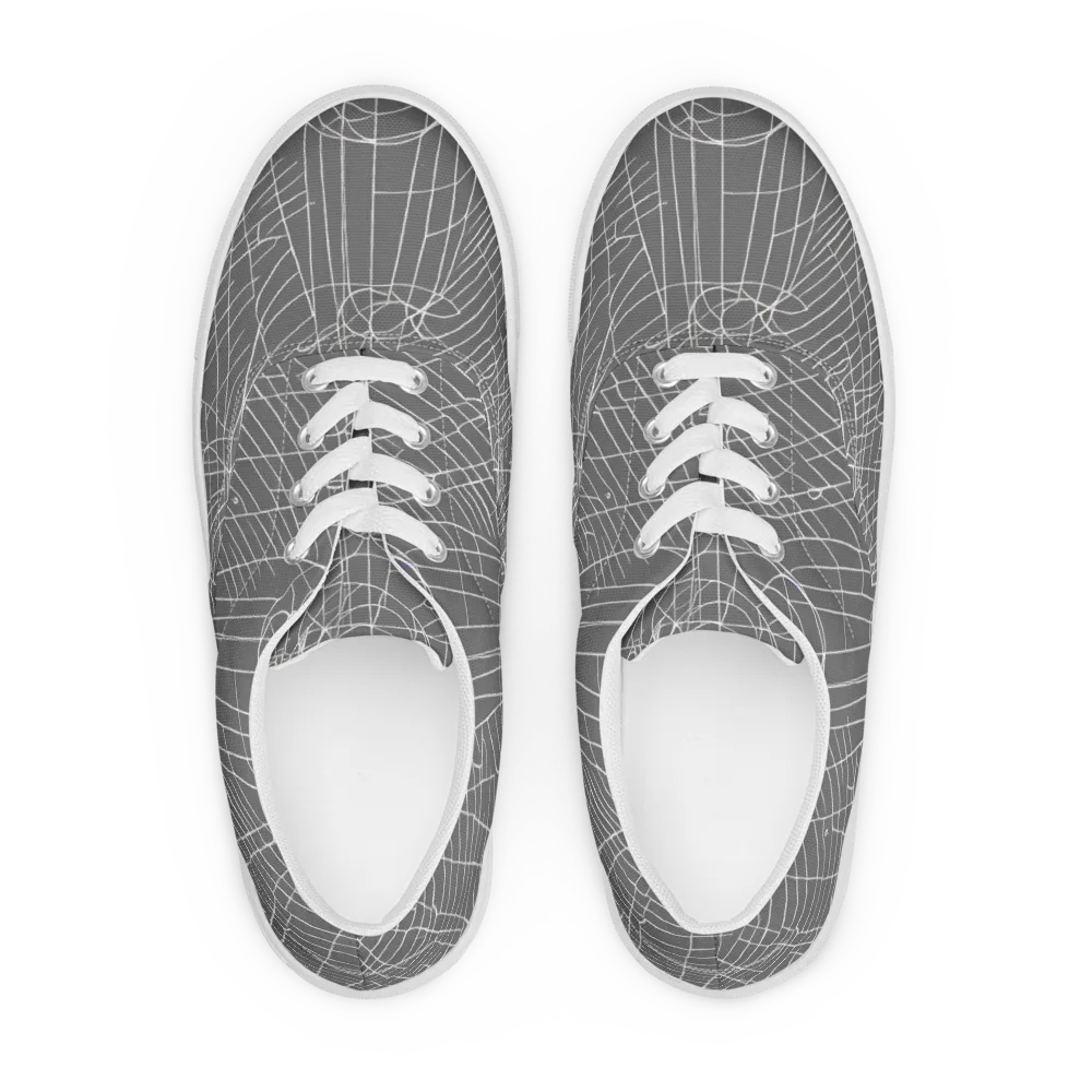 Cosmic Fabric on Men's Lace-Up Canvas Shoes — Front