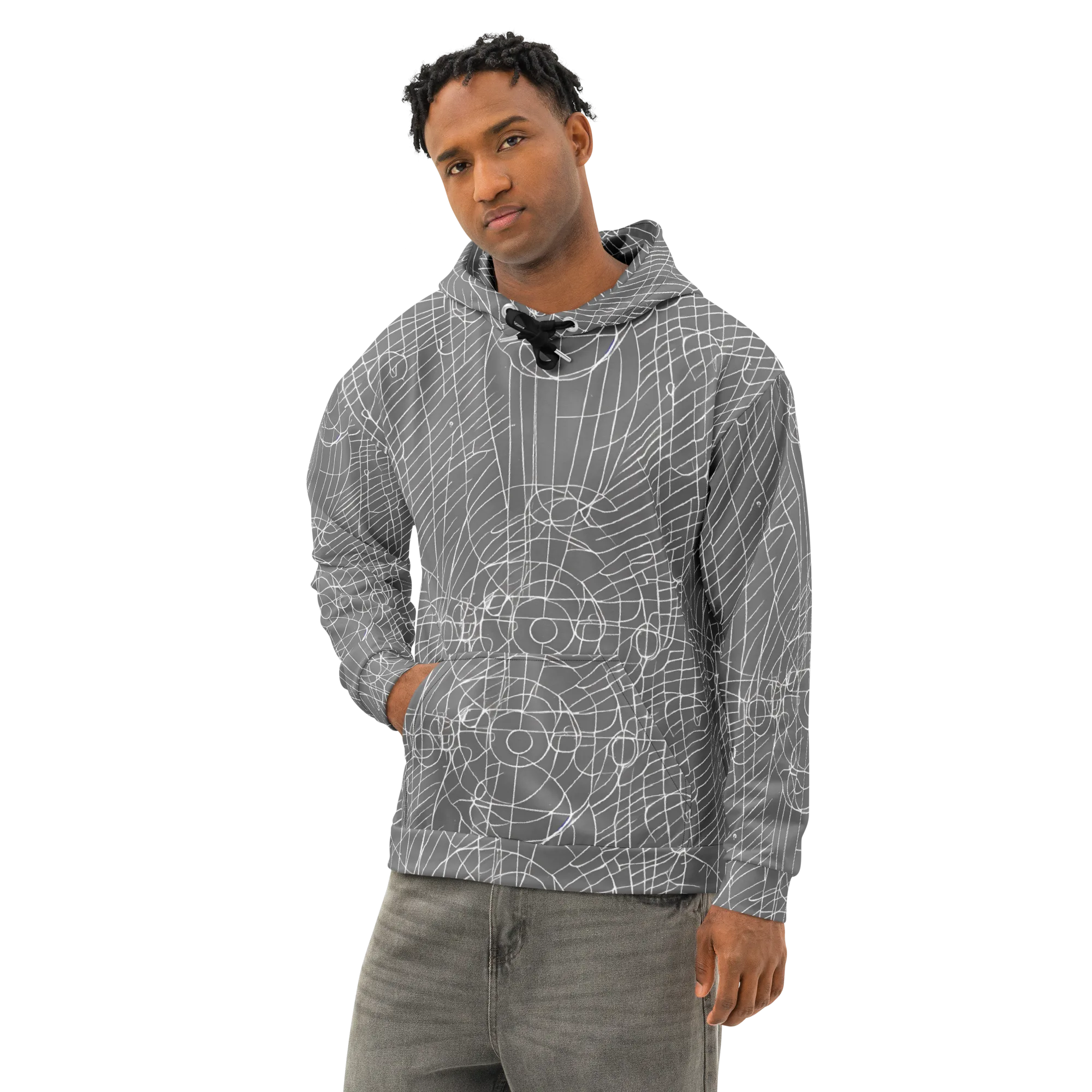 Cosmic Fabric on Cotton Hoodie — Left Front