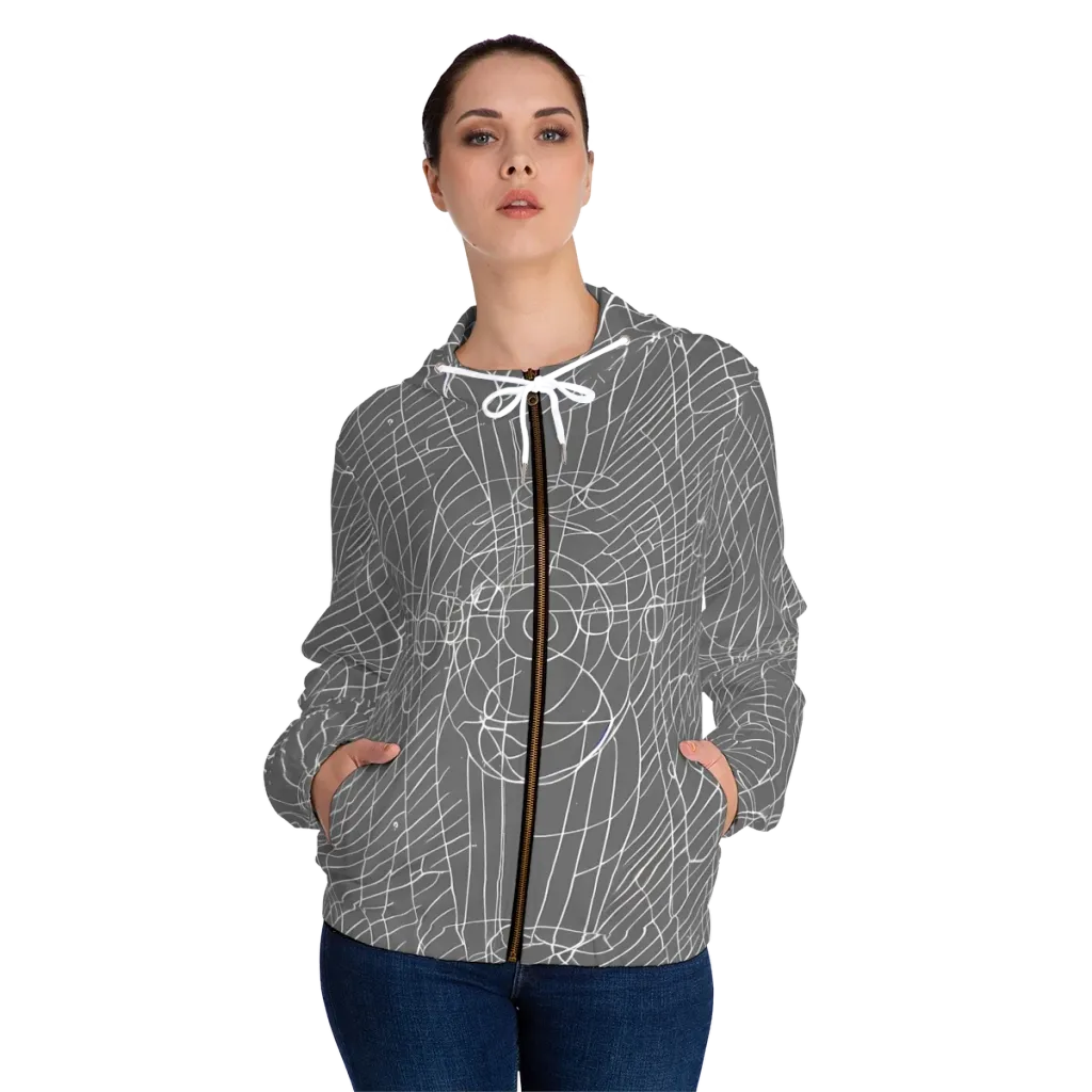 Cosmic Fabric on Women's Full-Zip Hoodie — Front On Person