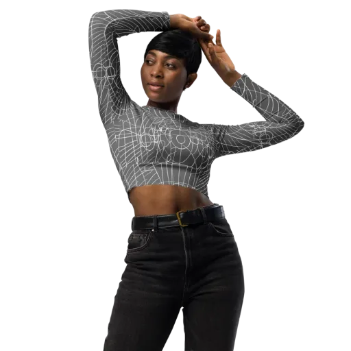 Cosmic Fabric on a Long Sleeve Crop Top