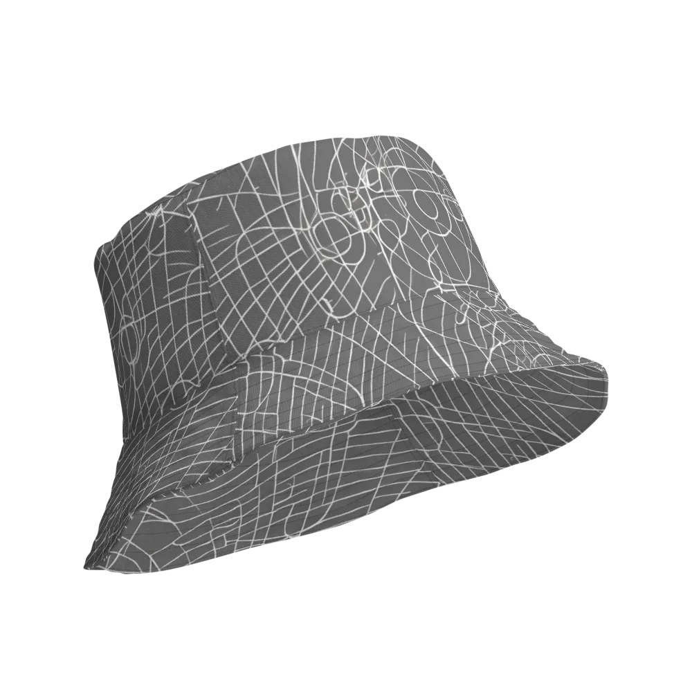 Cosmic Fabric on Reversible Bucket Hat — Product details Outside