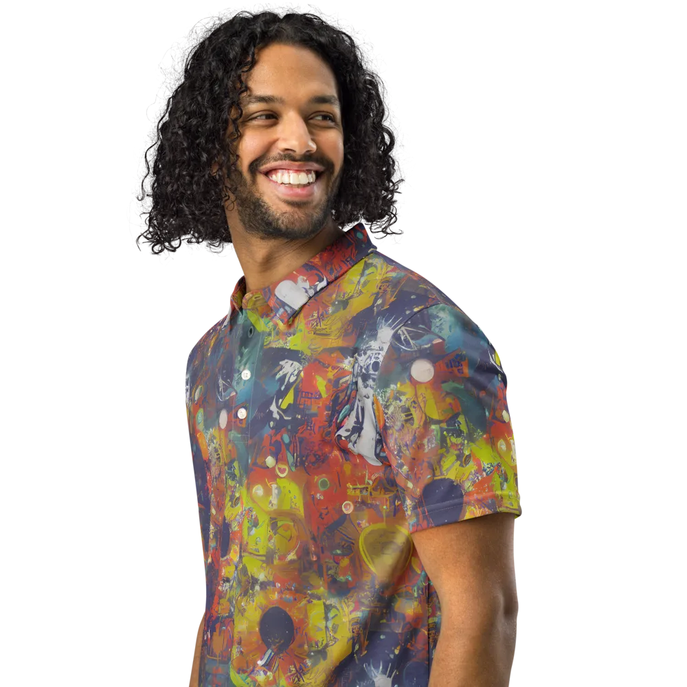 Lucid Revolution on Men's Slim Fit Polo Shirt — Left Front