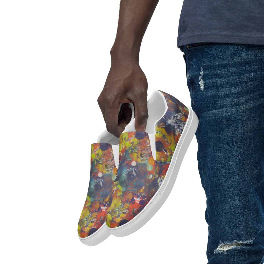Lucid Revolution on Men's Slip-On Canvas Shoes — Left Front