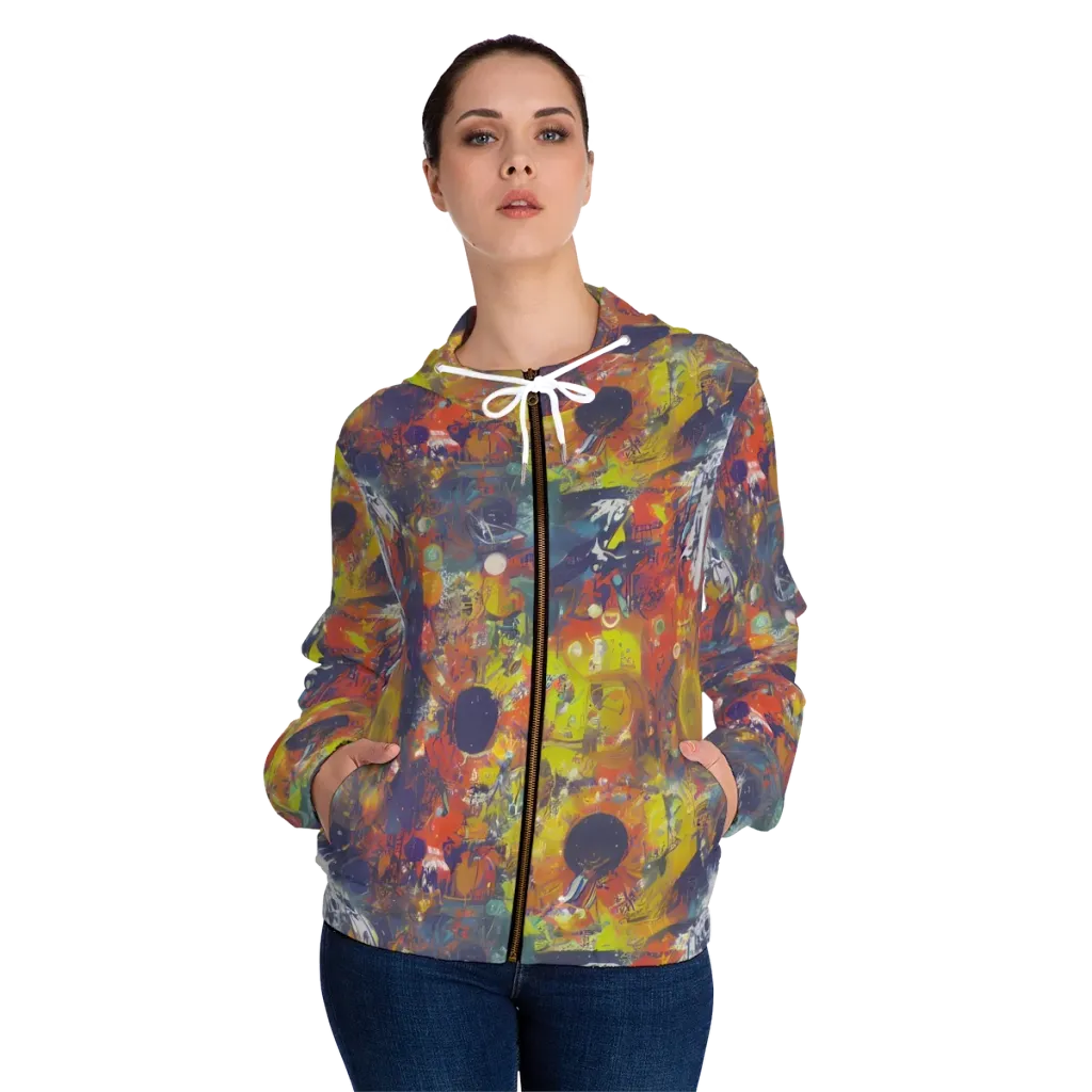Lucid Revolution on Women's Full-Zip Hoodie — Front On Person