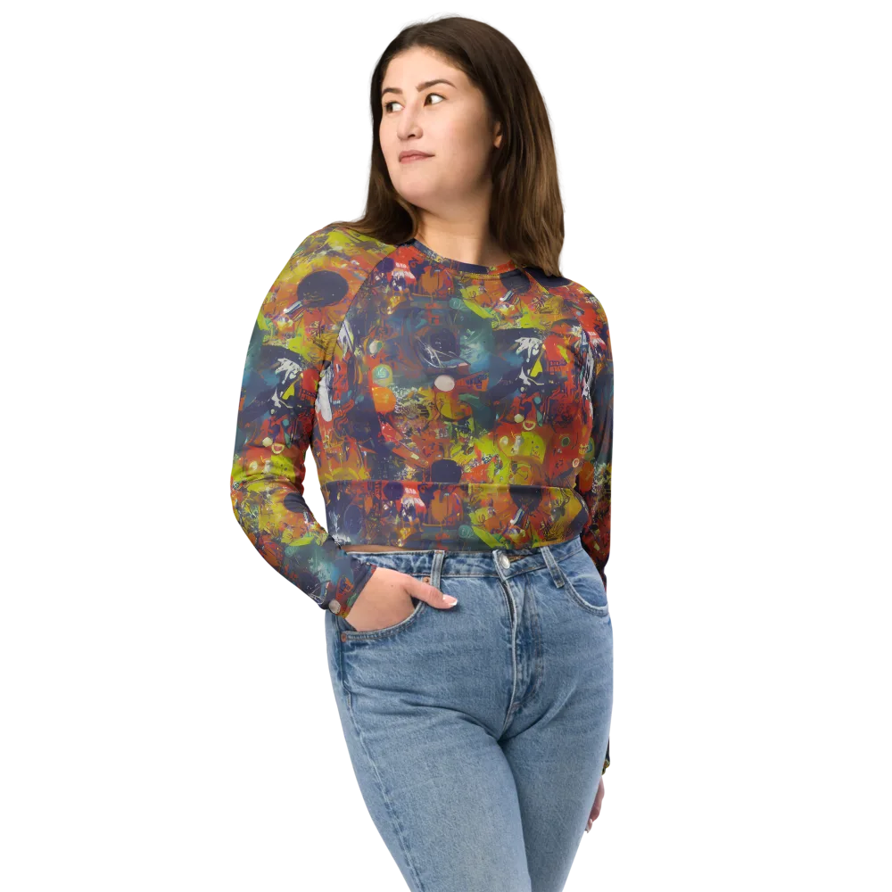 Lucid Revolution on Long Sleeve Crop Top — Front