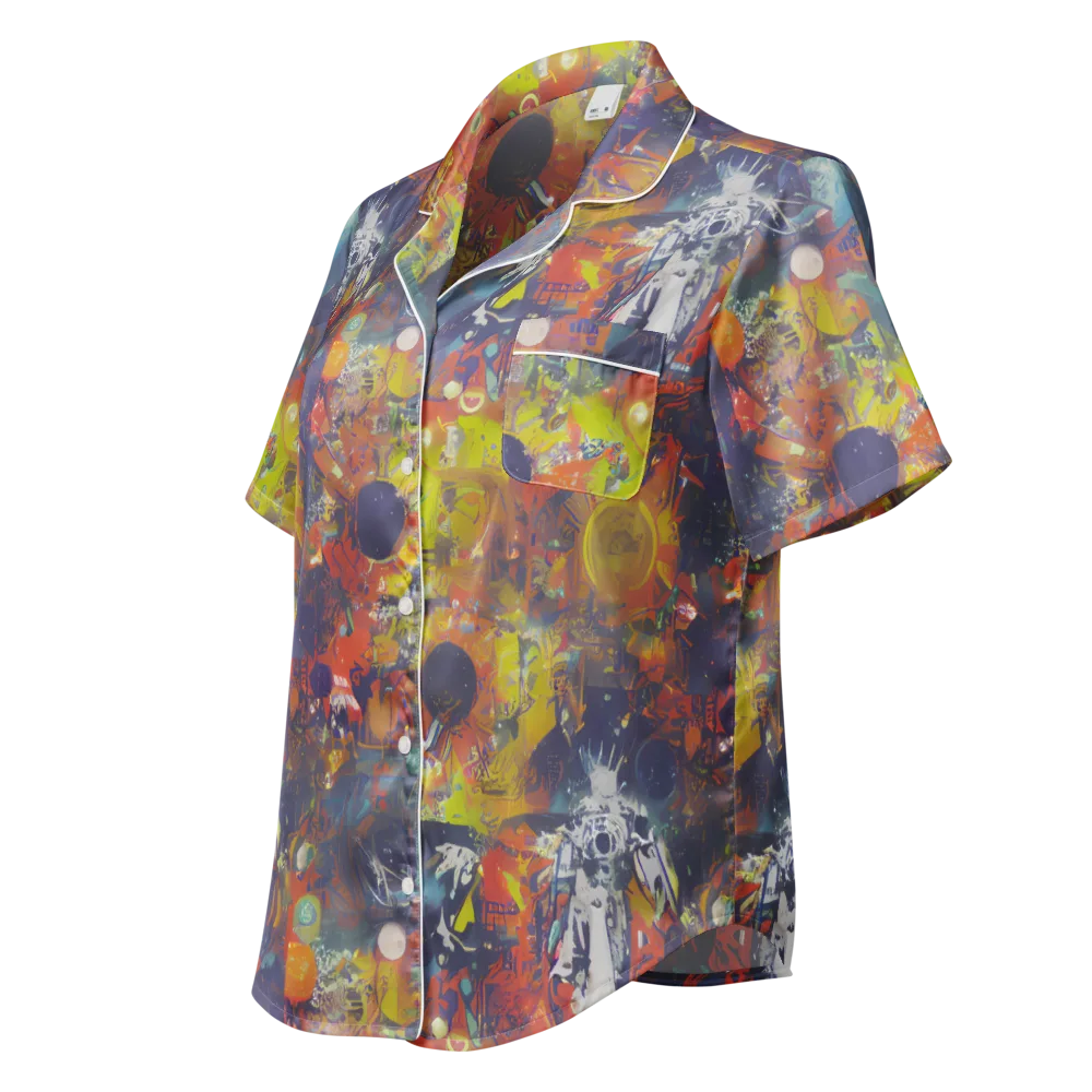 Lucid Revolution on Women's Short Sleeve Pajama Top — Left Front