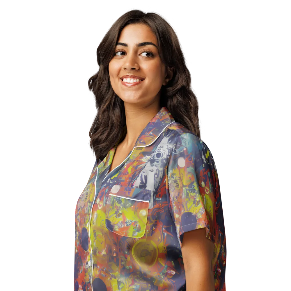 Lucid Revolution on Women's Short Sleeve Pajama Top — Left Front