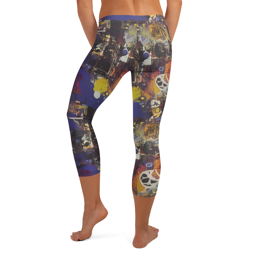 Abstract Galaxy on Capri Leggings — Back