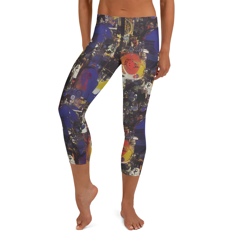 Abstract Galaxy on Capri Leggings — Front