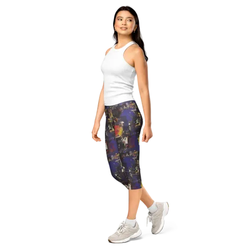 Abstract Galaxy on a Capri Leggings