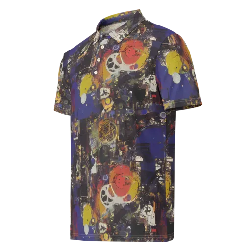 Abstract Galaxy on a Men's Slim Fit Polo Shirt