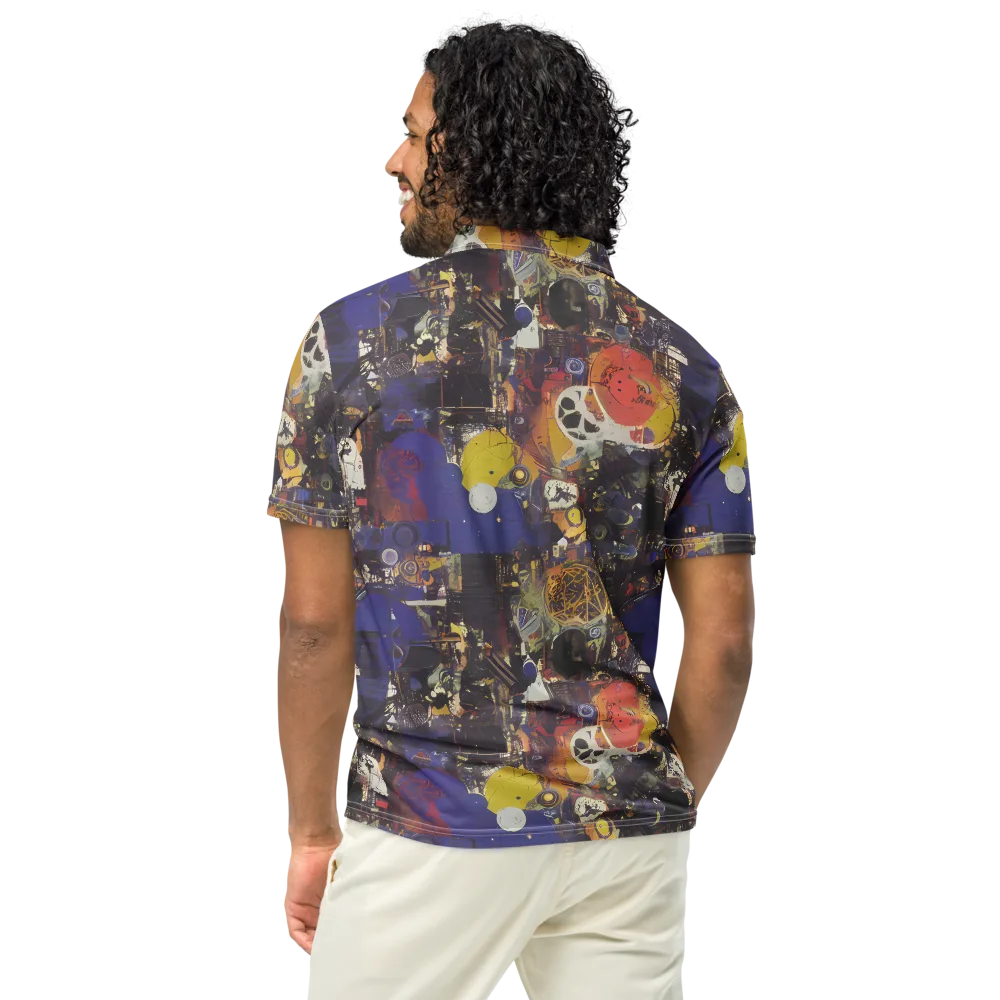 Abstract Galaxy on Men's Slim Fit Polo Shirt — Back
