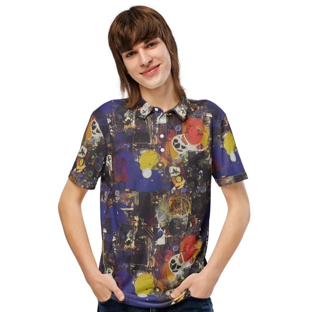 Abstract Galaxy on Men's Slim Fit Polo Shirt — Front