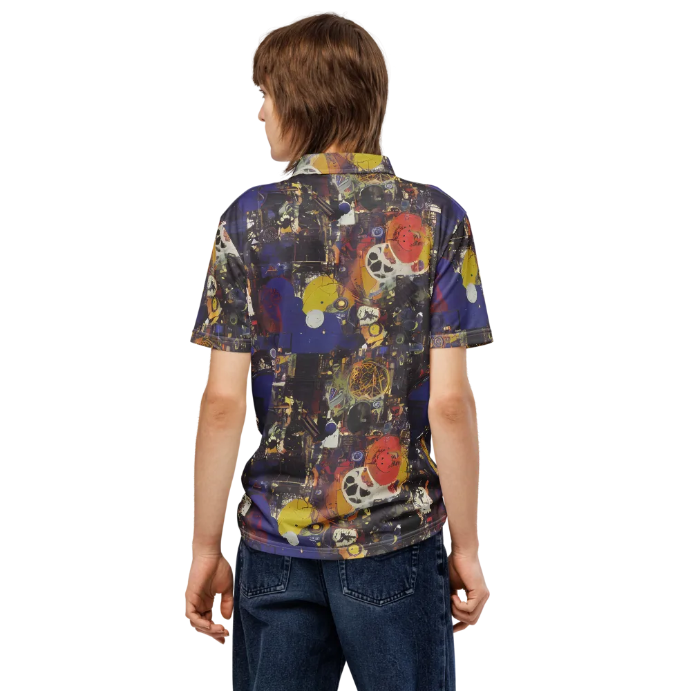 Abstract Galaxy on Men's Slim Fit Polo Shirt — Back