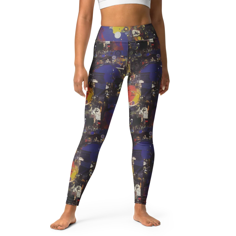 Abstract Galaxy on Yoga Leggings — Front