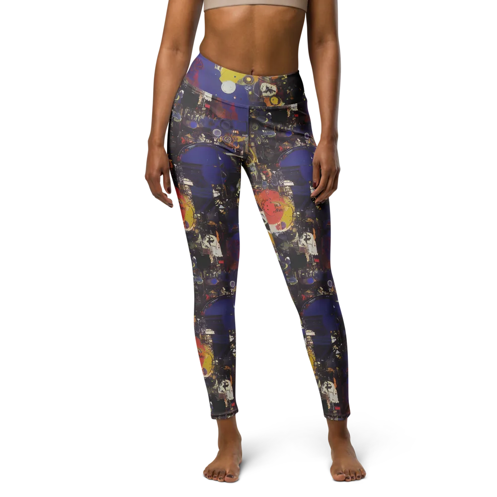 Abstract Galaxy on Yoga Leggings — Front