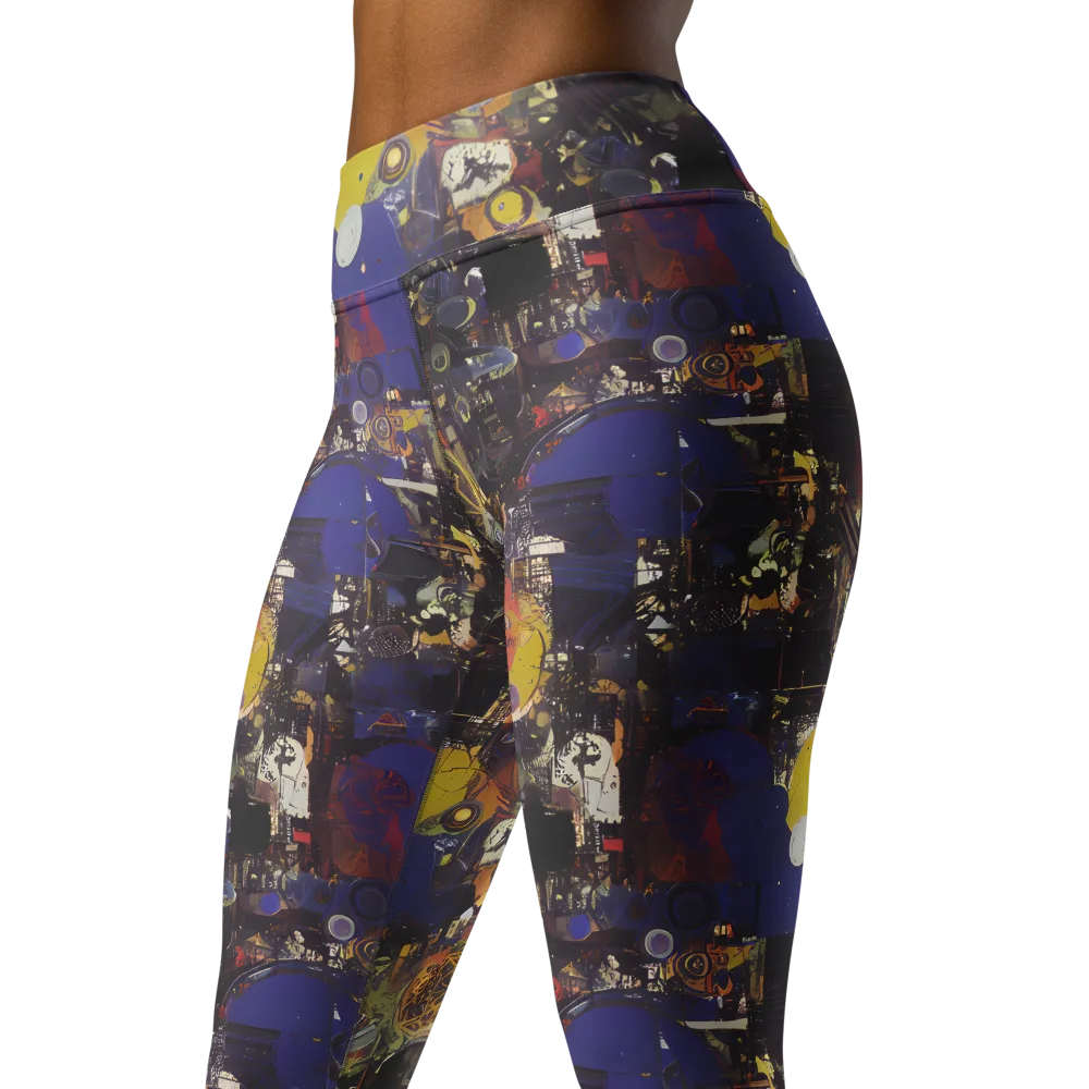 Abstract Galaxy on Yoga Leggings — Left Front
