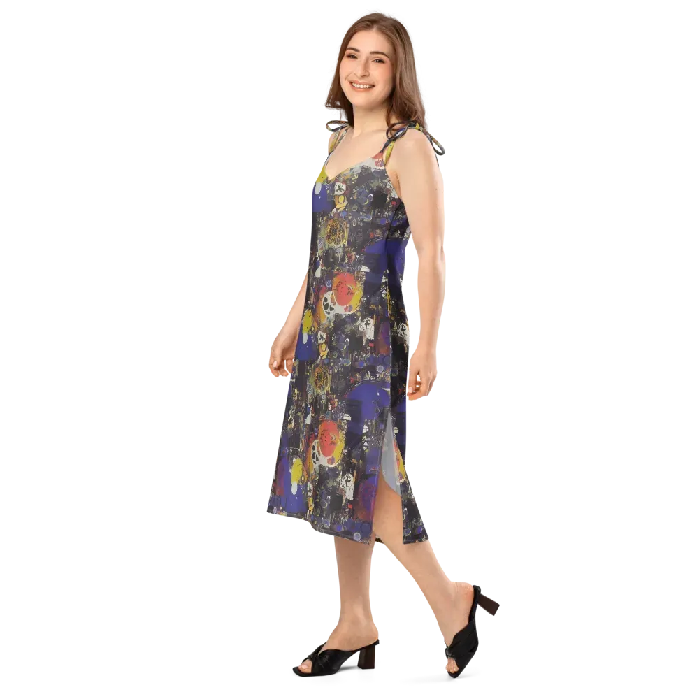 Abstract Galaxy on Slip Dress — Left Front
