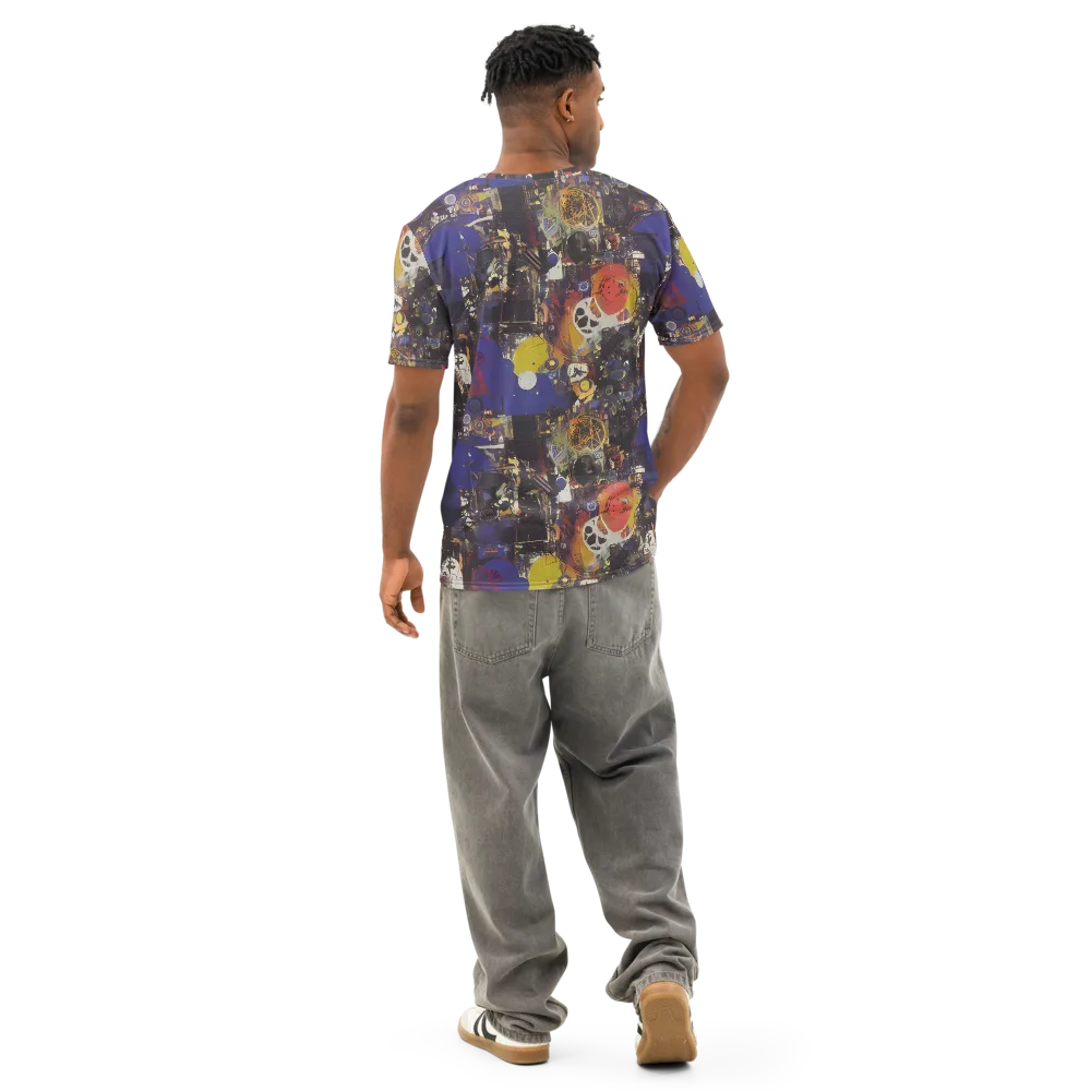 Abstract Galaxy on Men's Cotton Crew Neck T-Shirt — Back