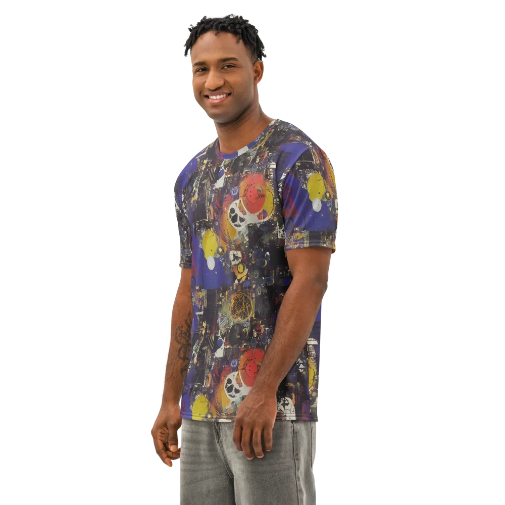 Abstract Galaxy on Men's Cotton Crew Neck T-Shirt — Left Front