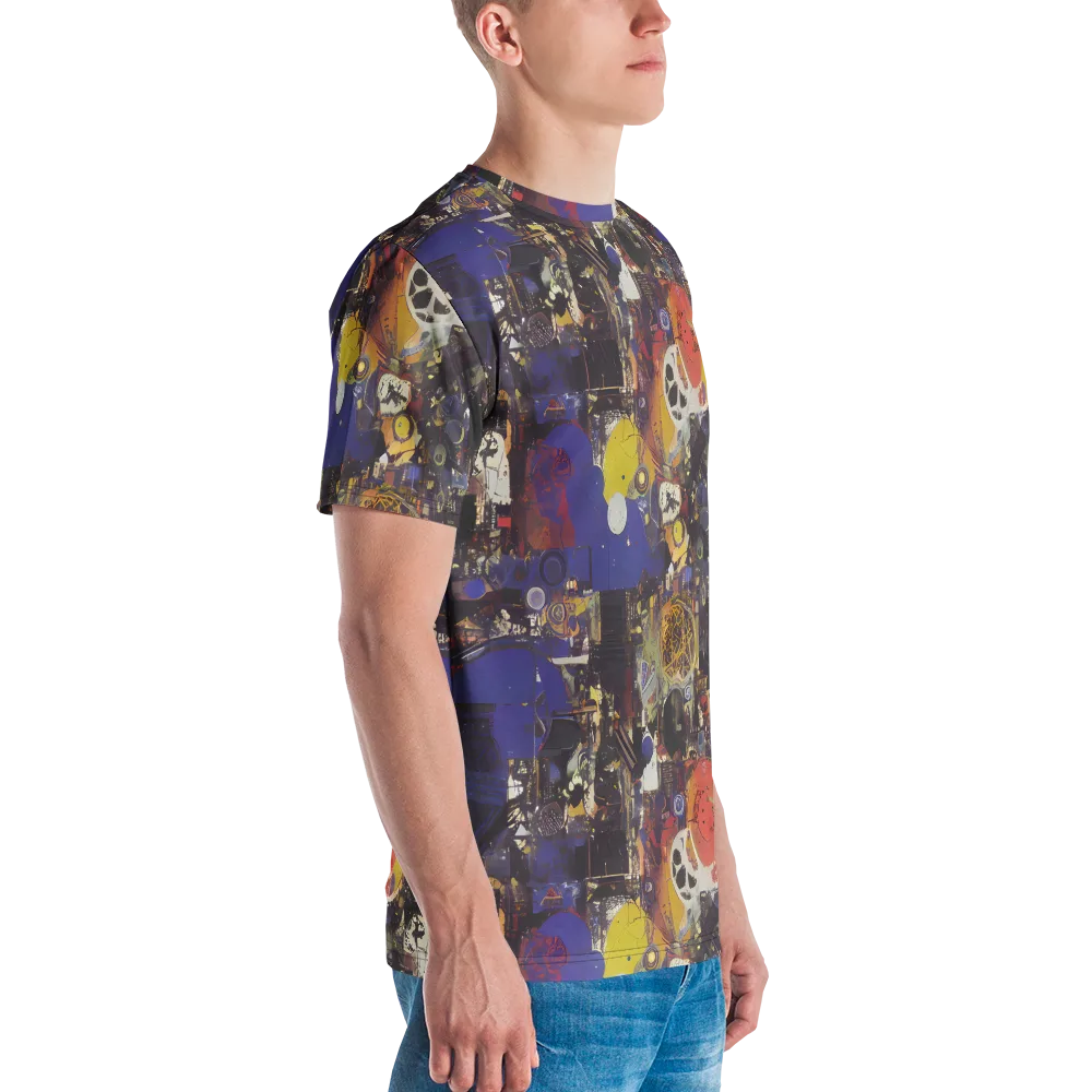 Abstract Galaxy on Men's Crew Neck T-Shirt — Right
