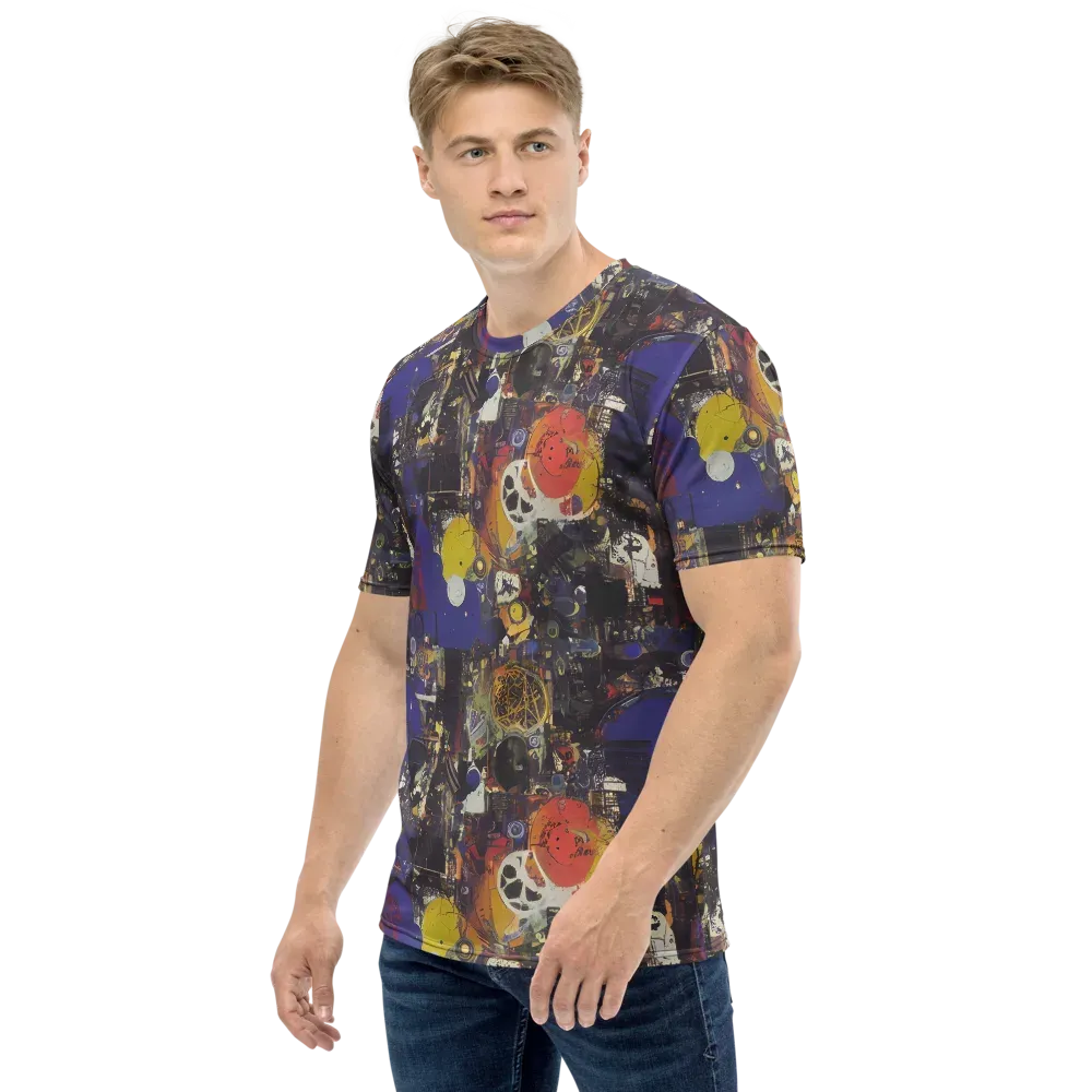 Abstract Galaxy on Men's Crew Neck T-Shirt — Left