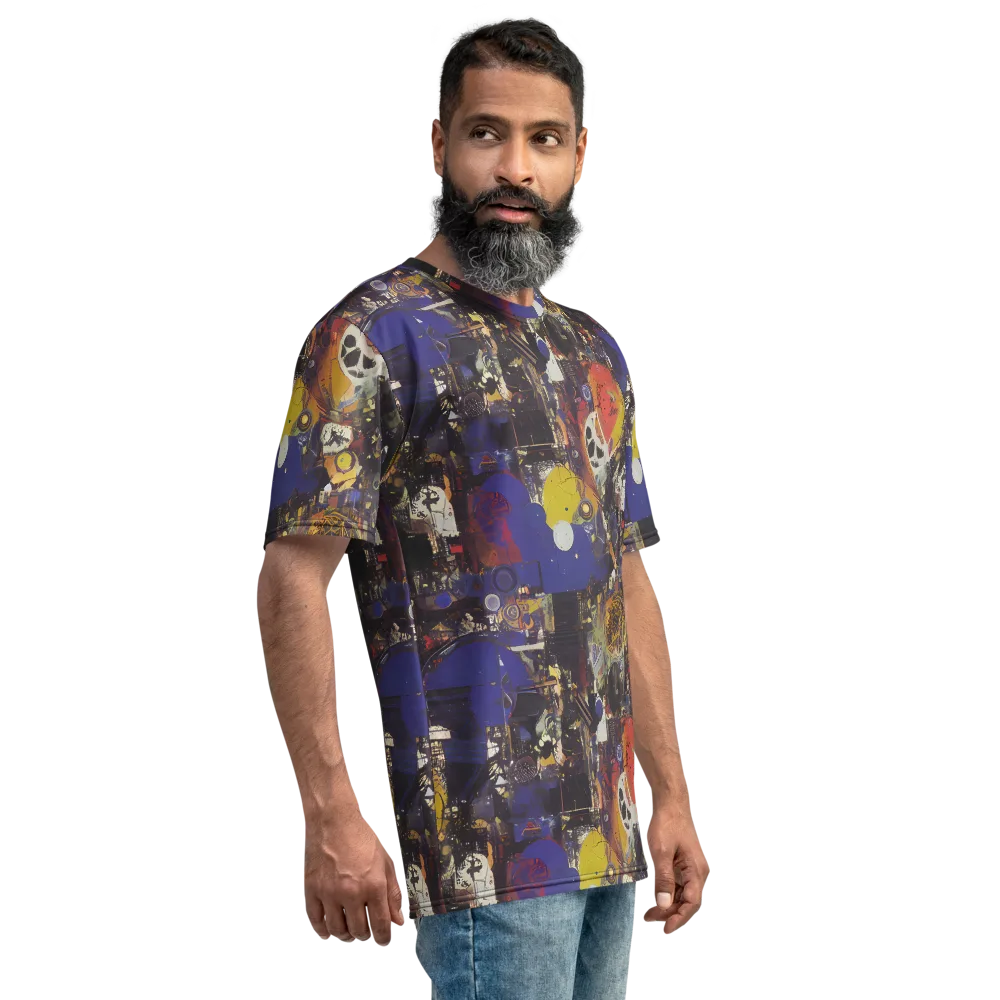 Abstract Galaxy on Men's Crew Neck T-Shirt — Right